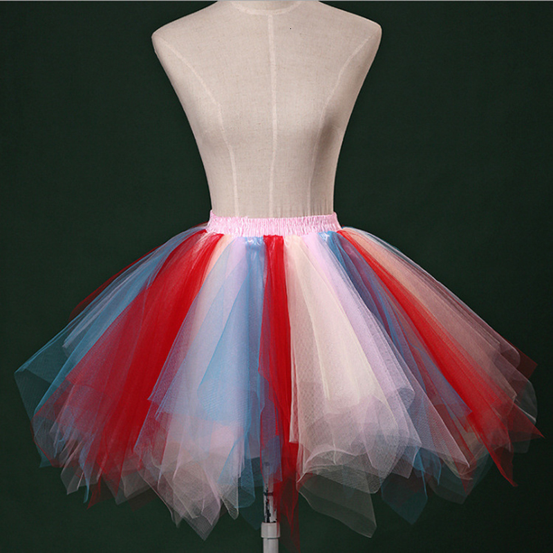 Skirts Rainbow Tutu Skirt Layered Ballet Skirts Women's Princess Layered Puff Skirt Mini Tutu Skirt Short Petticoat for Women and Girls 230710