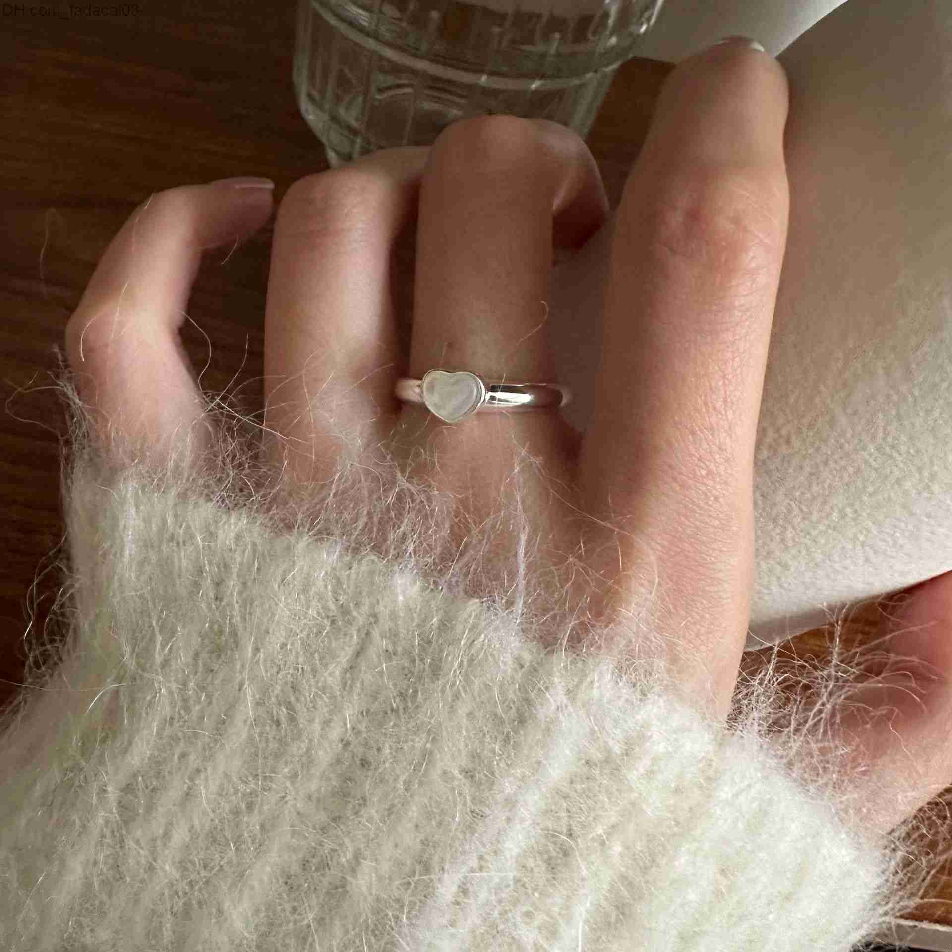 Wedding Rings 925 Sterling Silver Women's Simple Ring with Moon Stone Wedding Natural Gem Ring Aesthetics Korean Fashion Boutique Jewelry Z230712