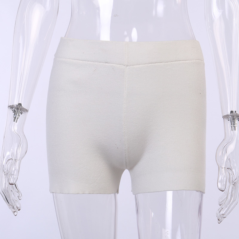 Women's Shorts Women Solid Bodycon Slim Sexy Summer Black White Kintted 230707