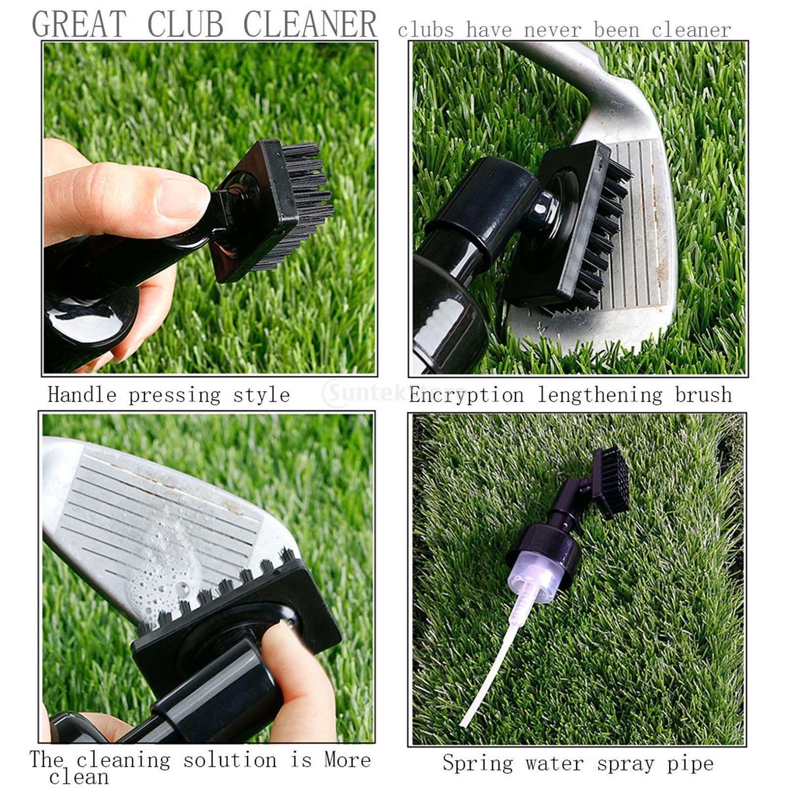 Other Golf Products Protable Golf Club Groove Brush Plastic Cleaning Brush Golf Cleaner With Water Bottle Self-Contained Water Brush - Black Ball 2307