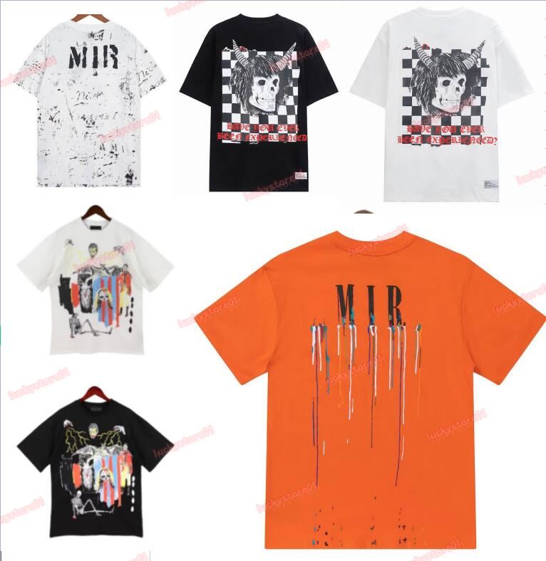 Summer Mens Womens T Shirt Designer Tshirt Limited Edition Couples Tees Street Wear Summer Fashion Brand A miri Shirt Splash-ink Letter Print Short Sleeve Casual Tees, E1111
Summer Mens Womens T Shirt Designer Tshirt Limited Edition Couples Tees Street Wear Summer Fashion Brand A miri Shirt Splash-ink Letter Print Short Sleeve Casual Tees, E1111