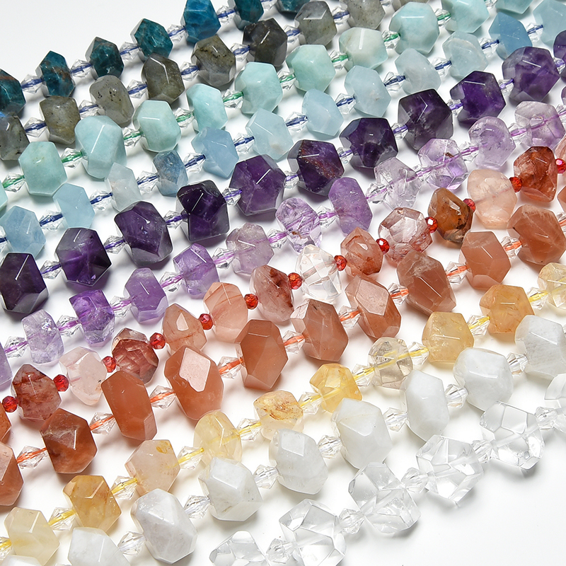 Synthetic Quartz natural Faceted Aquamarine Labradorite Amethyste stone beads gemstone DIY loose for jewelry making strand 230707