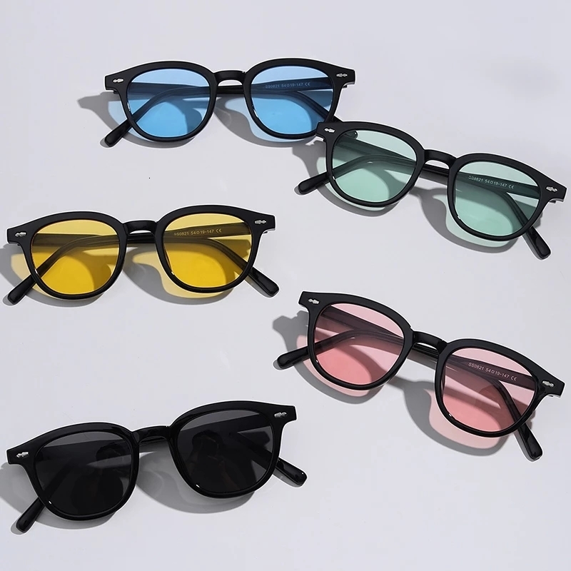 Sunglasses vintage fashion yellow blue green sunglasses women men trending products Ins Tint Ocean Len streetwear party 230707