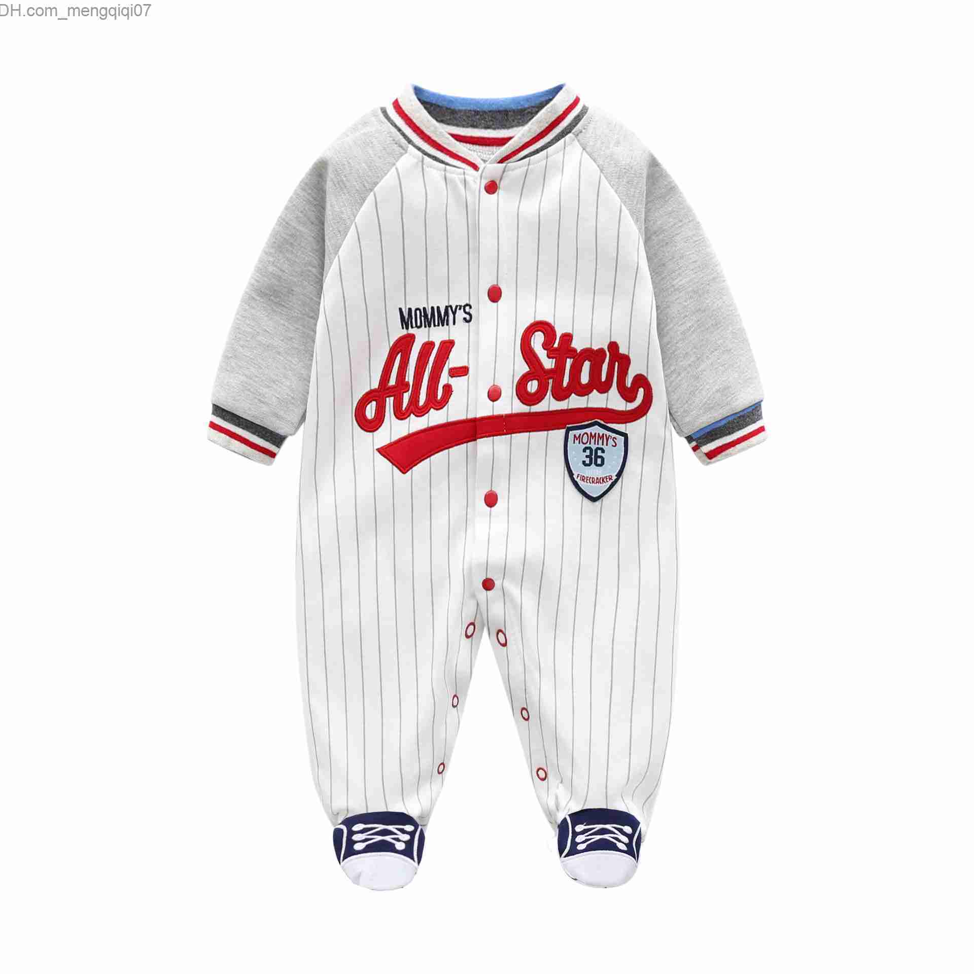Rompers Baby Baseball Costume 0 3 6 9 12 Months Boston Long Sleeve Football Toddler Boys' Costume Children's Bodysuit Pajamas Beibei Z230711