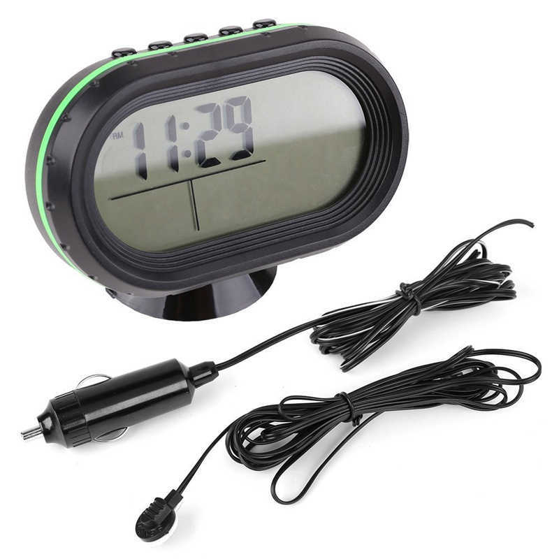 New 3 IN 1 Multi-function Temperature Voltmeter Thermometer Electronic Car Night Light Clock Supplies Green Blue