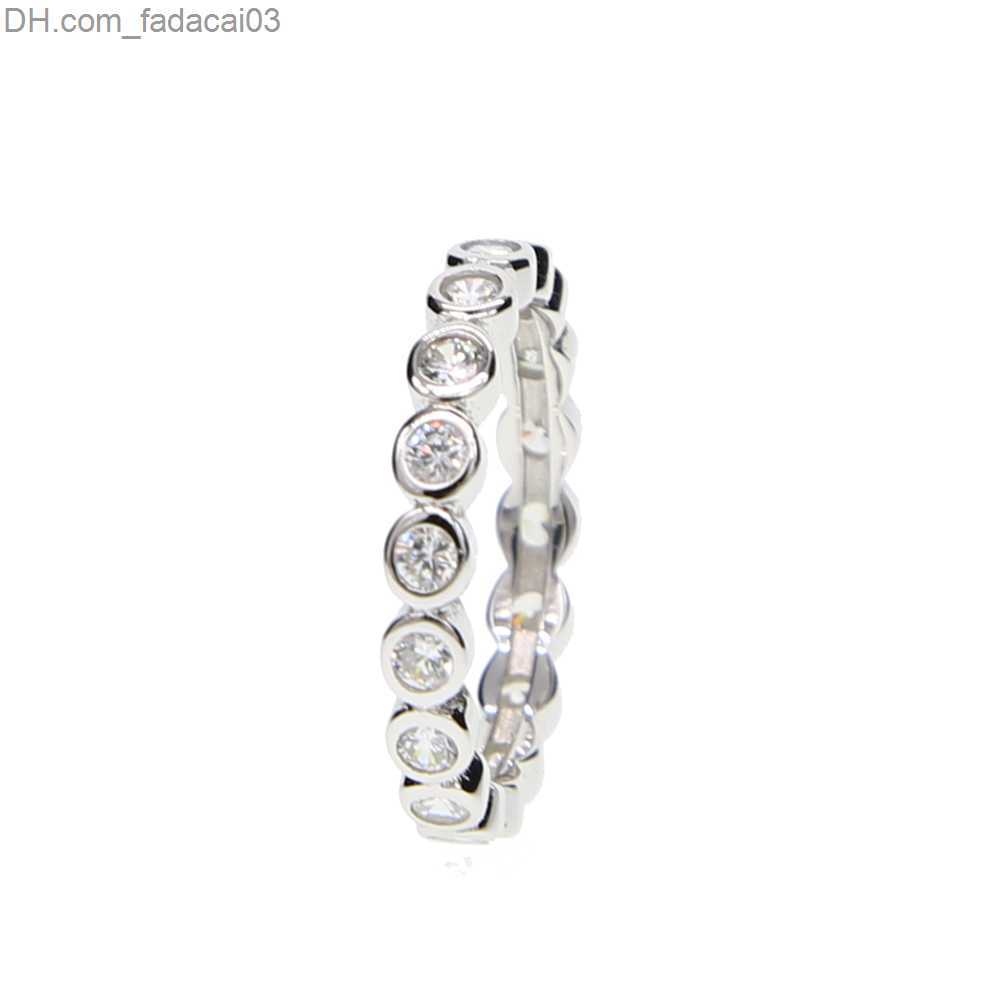 Wedding Rings 2017 Jewelry Stackable Border CZ Wedding Engagement Eternal Band 925 Stainless Steel Tritone Stacked Ring Set Z230712