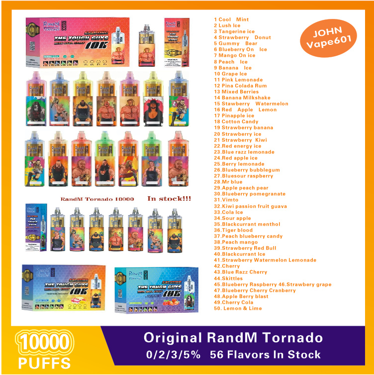 Original RandM Tornado 10000 Puffs Disposable Vape Pen Disposables Puff 10k 10000 E Cigarettes Rechargeable Battery Airflow Control Mesh Coil 20ml Prefilled Pod
Original RandM Tornado 10000 Puffs Disposable Vape Pen Disposables Puff 10k 10000 E Cigarettes Rechargeable Battery Airflow Control Mesh Coil 20ml Prefilled Pod