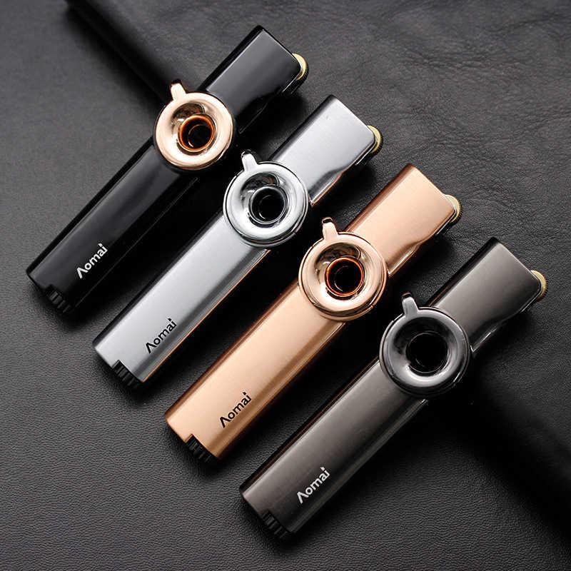 Aomai Windproof Torch Lighter Metal Jet Blue Flame Butane No Gas Turbine 1300 C Portable Cigarette Man Woman Gadget 0REE W260202