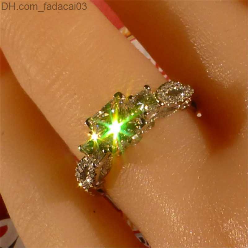 Wedding Rings Vintage Three Stone Lab Diamond Ring 925 Sterling Silver Bijou Engagement Wedding ring Men's Charm Party Jewelry Z230711