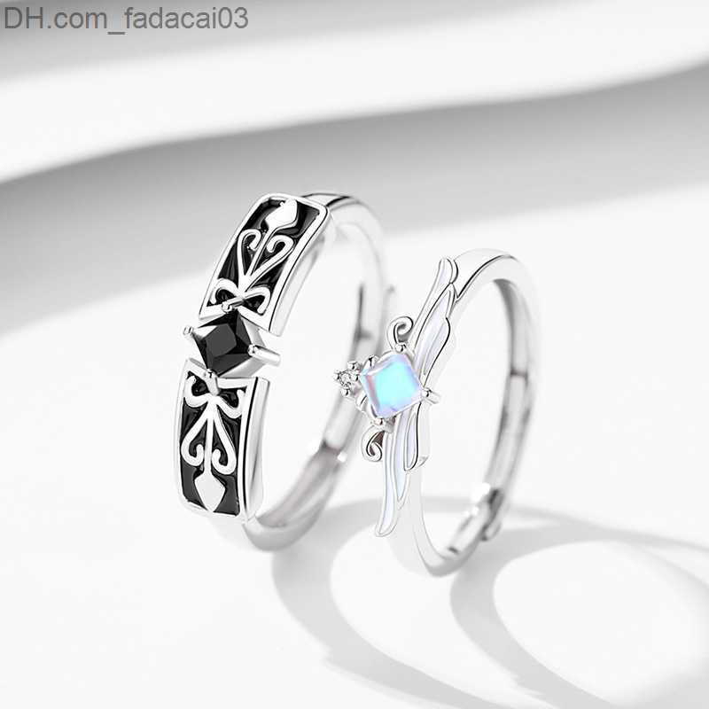 Wedding Rings Silver Real 925 Sterling Silver Princess Knight Couple Ring Original Design Crown Birthday Ring 2022 Valentine's Day Jewelry Z23071