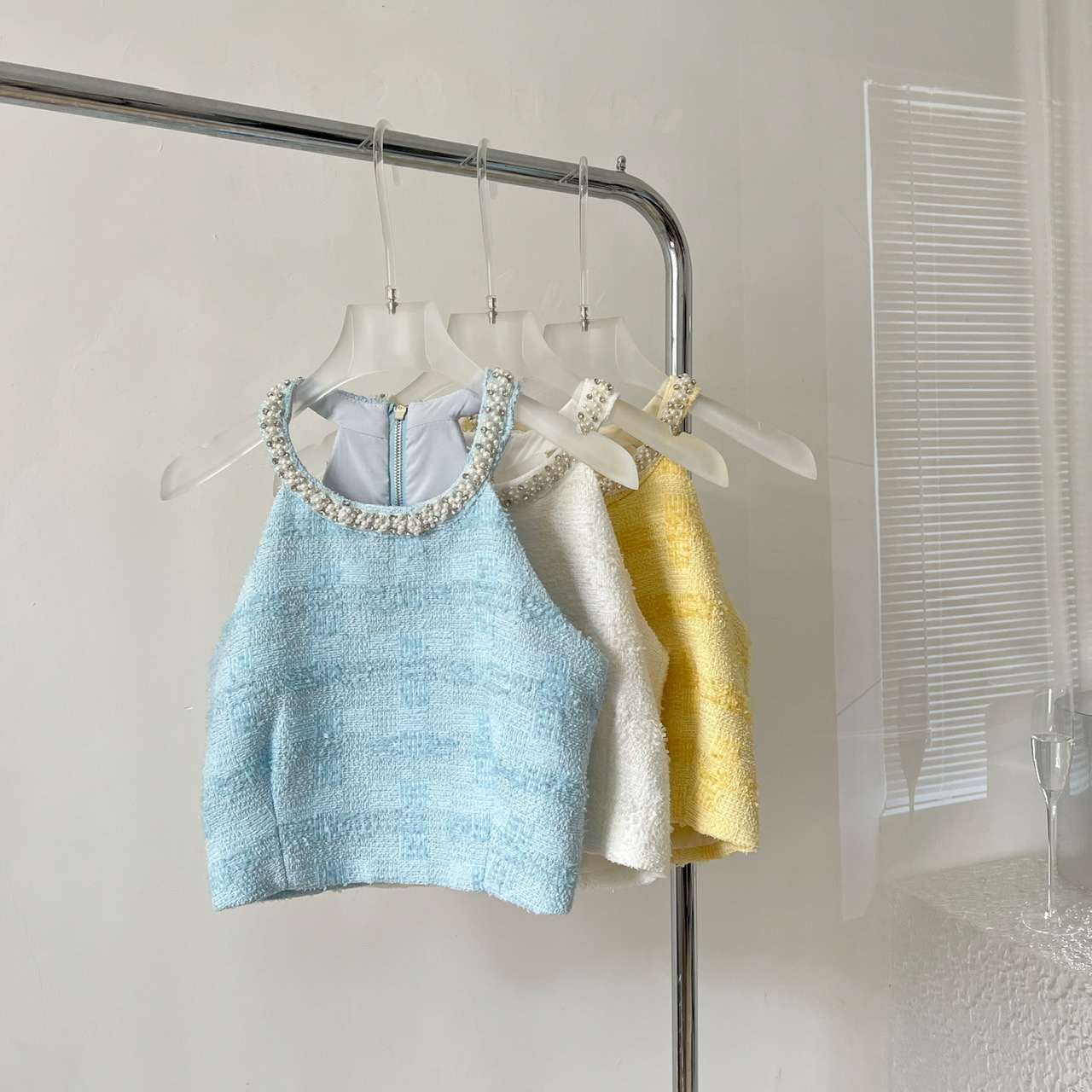 Two Piece Dress Korea Small Fragrance Summer Tweed 2 Outfits Suit Sexy Short Cropped Tops A Line High Waist Mini Skirt Mujer Set 230707