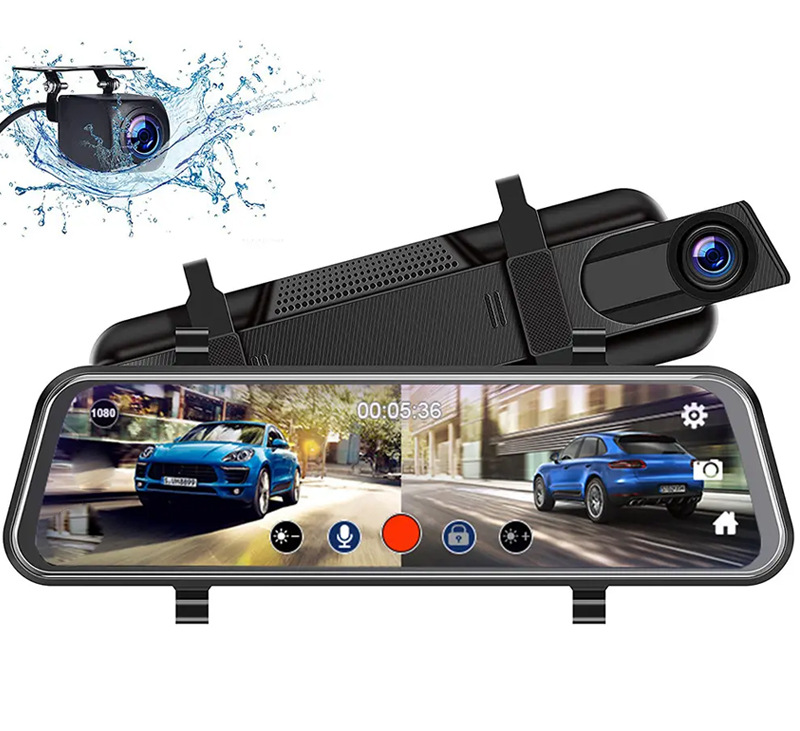 10" Car DVR Rear View Mirror Camera 2.5K Mirror Dash Cam with WiFi GPS Free 32GB Card Dash Cam Front and Rear Mirror with 1080P Backup Camera