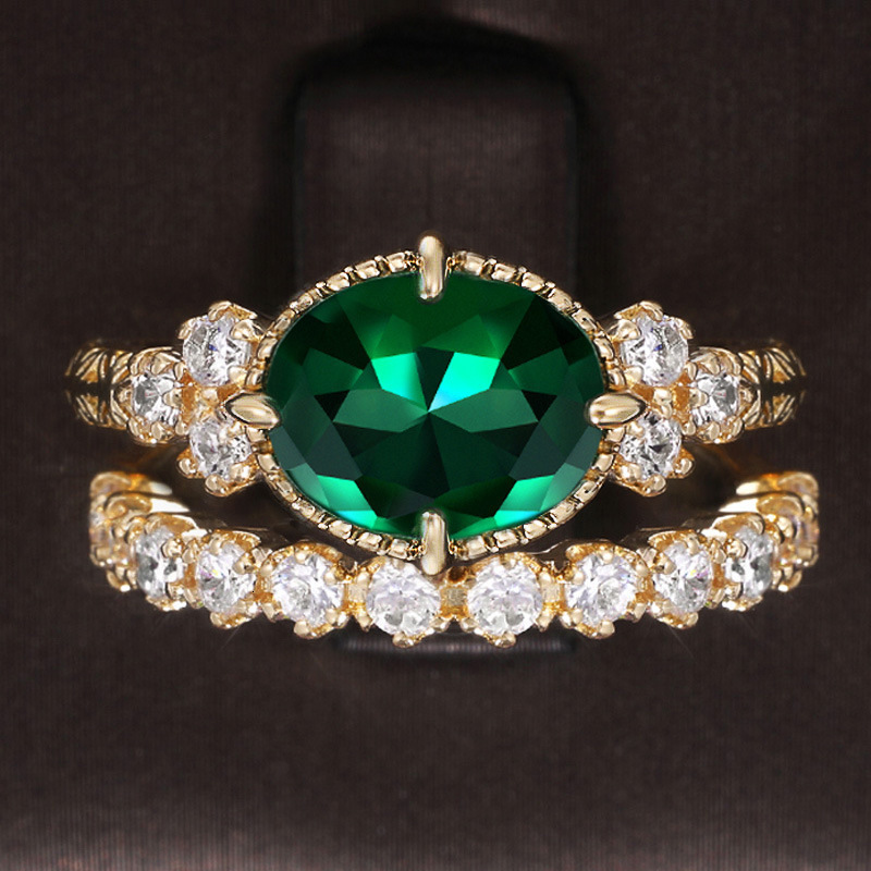 With Side Stones 18K Multi Gold Ring for Women Natural 2 Diamond with Jewelry Anillos De Bizuteria Mujer Gemstone Rings Box 230707