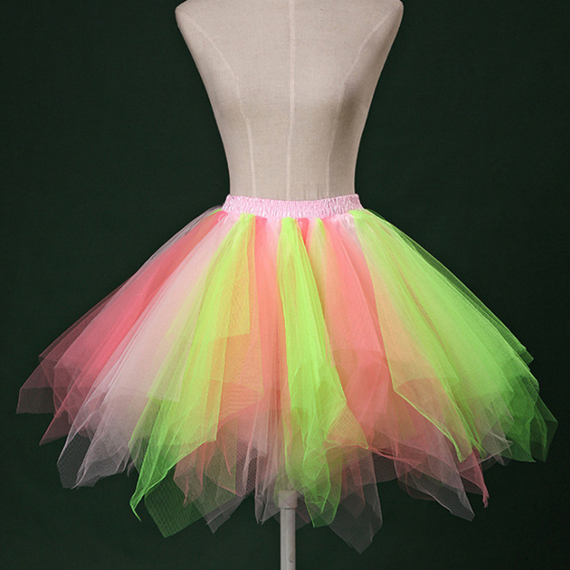 Skirts Rainbow Tutu Skirt Layered Ballet Skirts Women's Princess Layered Puff Skirt Mini Tutu Skirt Short Petticoat for Women and Girls 230710
