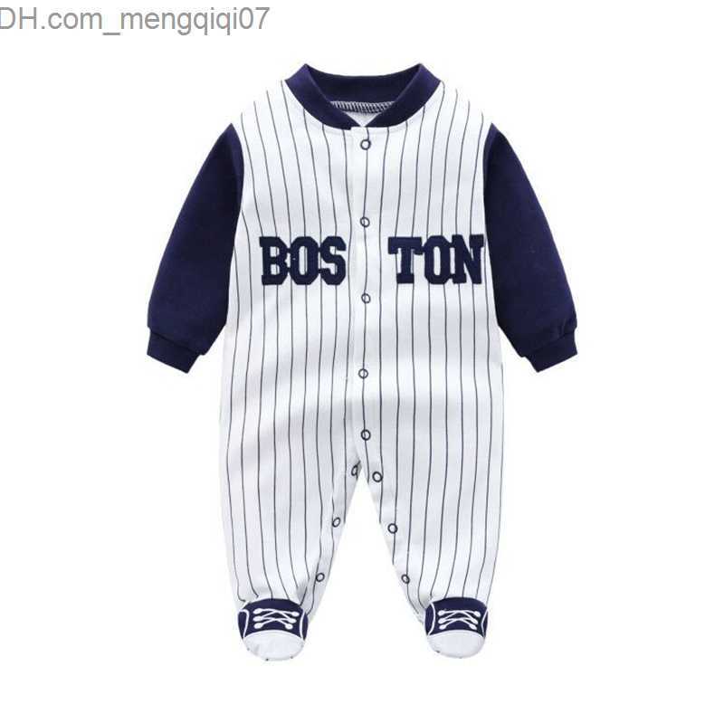 Rompers Baby Baseball Costume 0 3 6 9 12 Months Boston Long Sleeve Football Toddler Boys' Costume Children's Bodysuit Pajamas Beibei Z230711