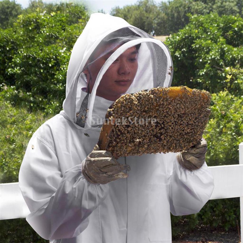 Other Pet Supplies Professional Beekeeper Suit Bee Keeping All Body Hooded Beekeeping Coat Beginner Beekeepers Veil Hood 230707