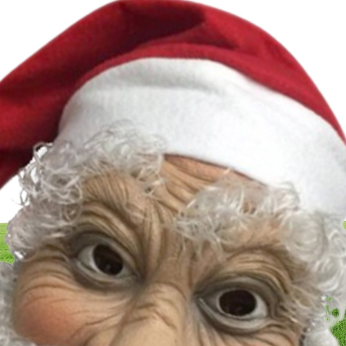 Christmas Santa Claus Latex Mask Simulation Full Face Head Cover With Red Cap For Christmas2046012