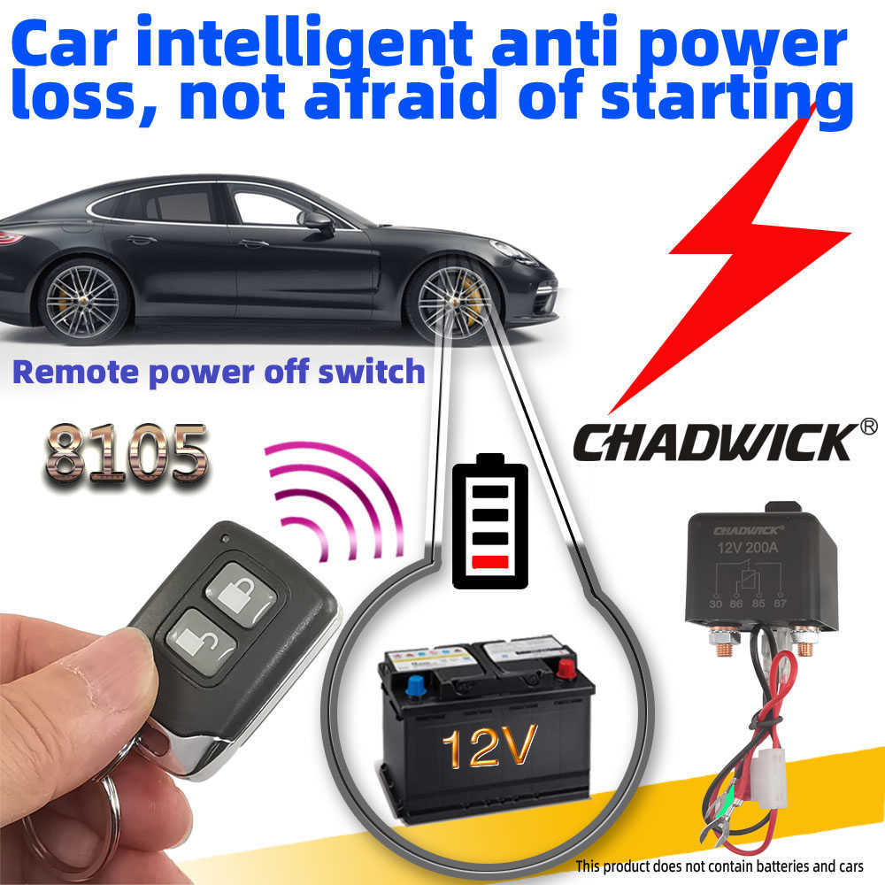 New 12V 200A Switch Integrated Wireless Remote Control Disconnect Cut Isolator Relay for Car Battery Power Off
