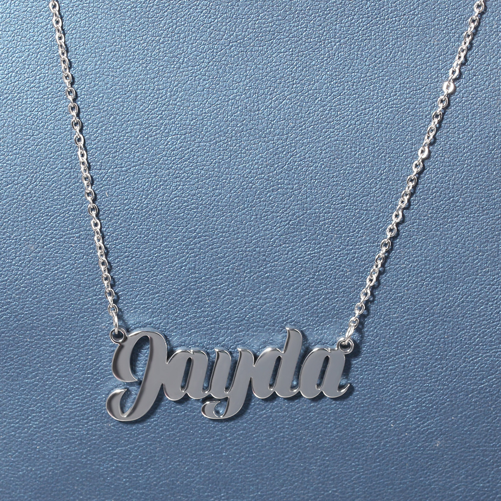 Personalized Custom A-Z Letters Name Pendant Necklace Stainless Steel Jewelry Women Men Couple Gift