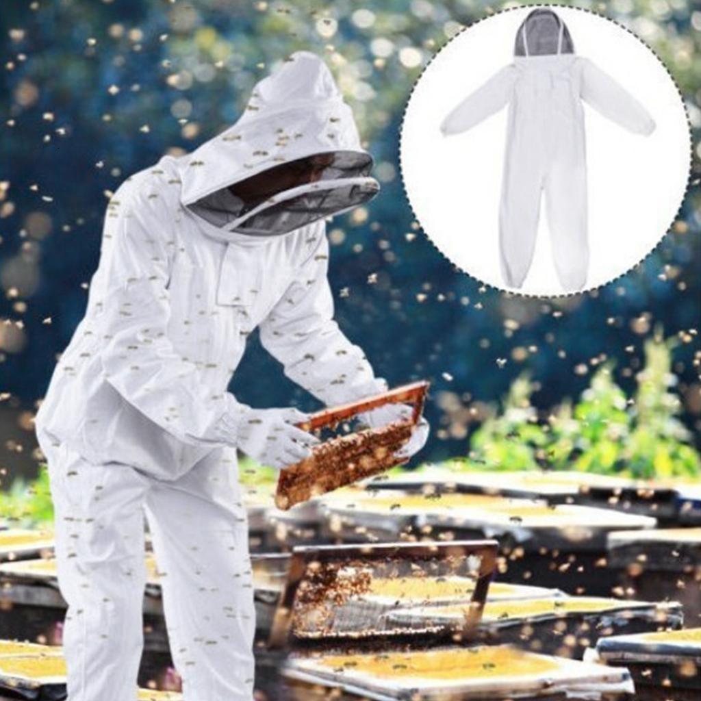 Other Pet Supplies Professional Beekeeper Suit Bee Keeping All Body Hooded Beekeeping Coat Beginner Beekeepers Veil Hood 230707