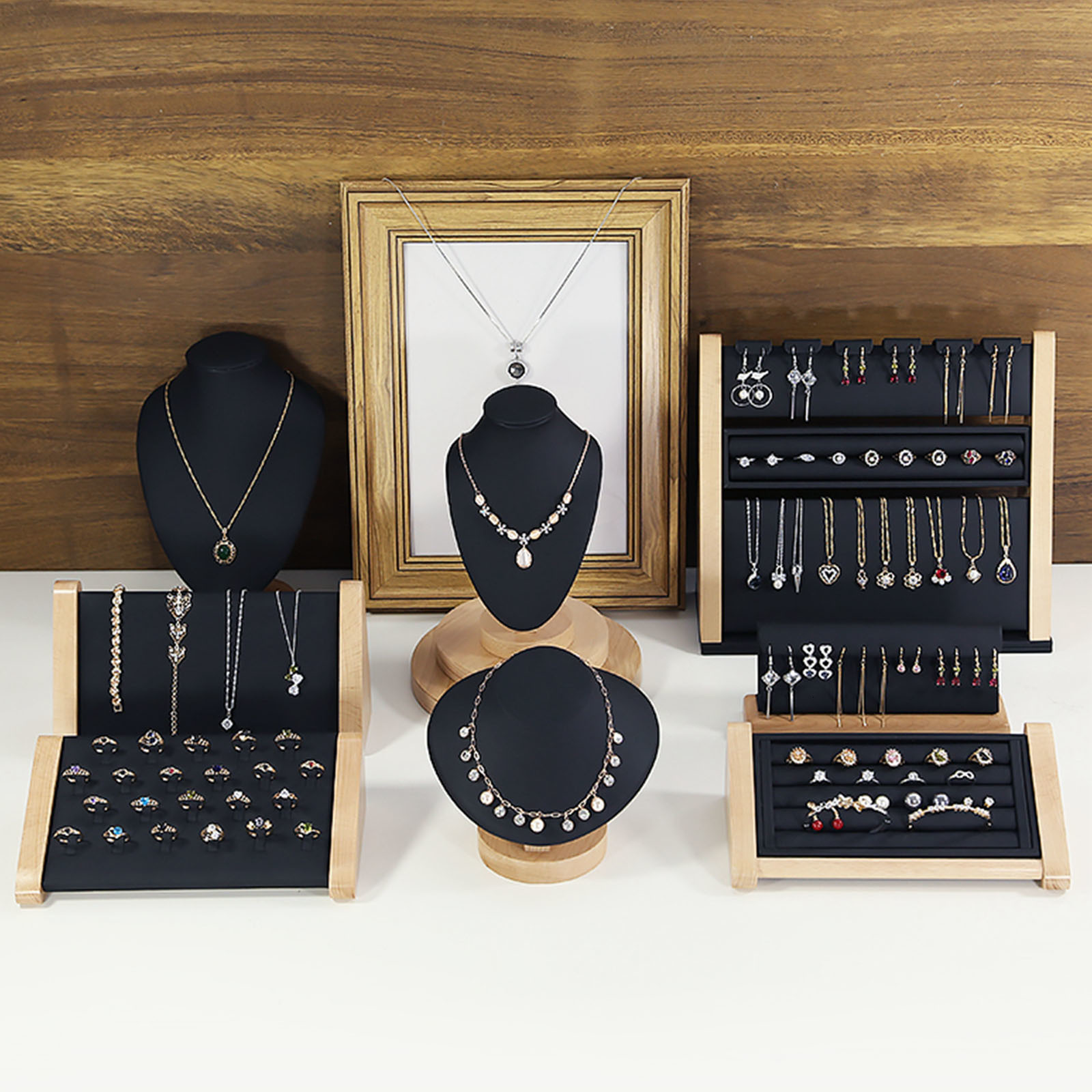 Jewelry Boxes Rings Display Stand Showcase Tray Organizer Storage Box Cardboard Holder Rack for Bedroom Tabletop 230710