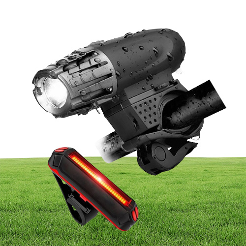Bike Lights Bicycle Lights Front and Back USB Rechargeable Bike Light Set Super Bright Front and Rear Flashlight LED Headlight252r