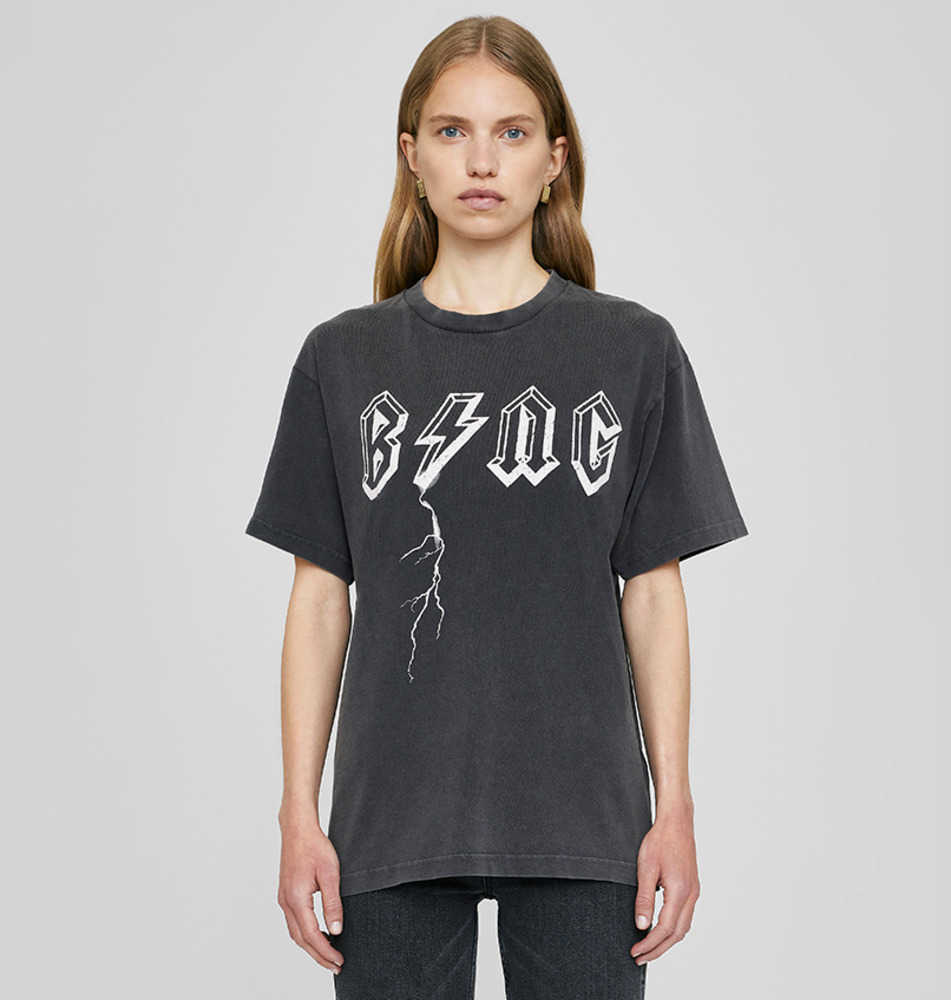 2023 Summer New ANINES BOLT Tees Women Designer Black Loose Print Tops BINGS Cotton T-shirt, Dark grey
2023 Summer New ANINES BOLT Tees Women Designer Black Loose Print Tops BINGS Cotton T-shirt, Dark grey