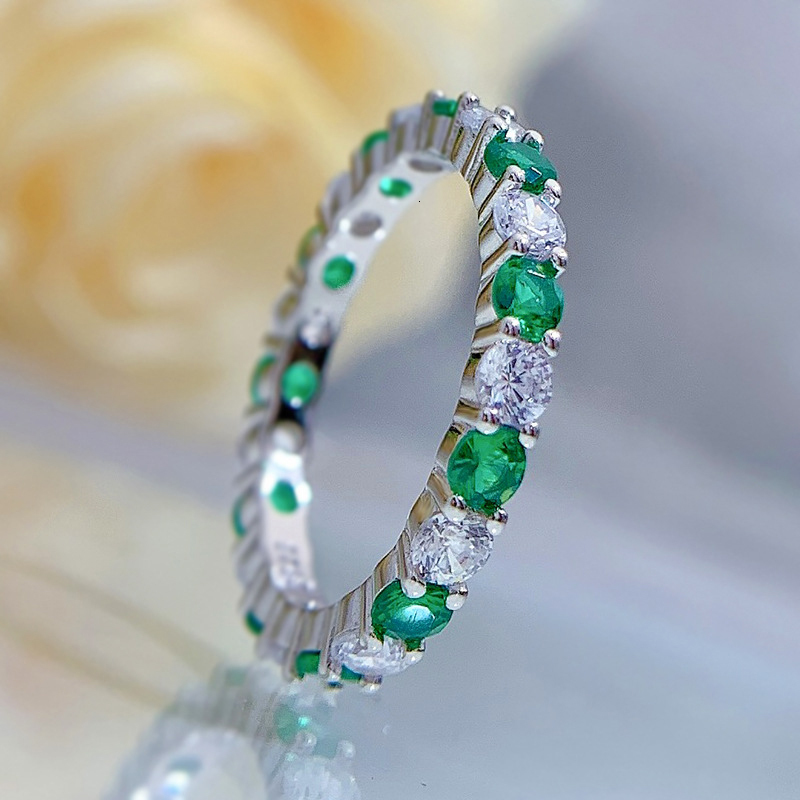 With Side Stones OEVAS 100 925 Sterling Silver Emerald High Carbon Diamond Rings For Women Sparkling Wedding Party Fine Jewelry Gift Wholesale 230707