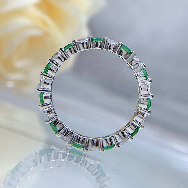 With Side Stones OEVAS 100 925 Sterling Silver Emerald High Carbon Diamond Rings For Women Sparkling Wedding Party Fine Jewelry Gift Wholesale 230707