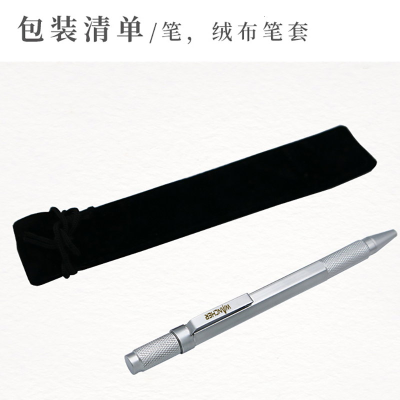 Ballpoint Pens WANCHER Pen Original Hexagon Brass Metal Rotary Black 05mm Refill Replaceable W1558 Office School Stationery 230707