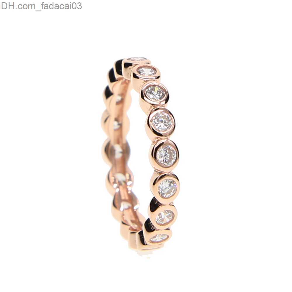 Wedding Rings 2017 Jewelry Stackable Border CZ Wedding Engagement Eternal Band 925 Stainless Steel Tritone Stacked Ring Set Z230712