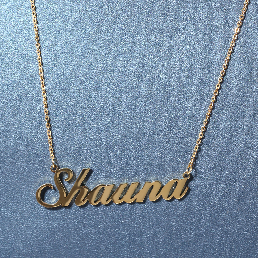 Personalized Custom A-Z Letters Name Pendant Necklace Stainless Steel Jewelry Women Men Couple Gift