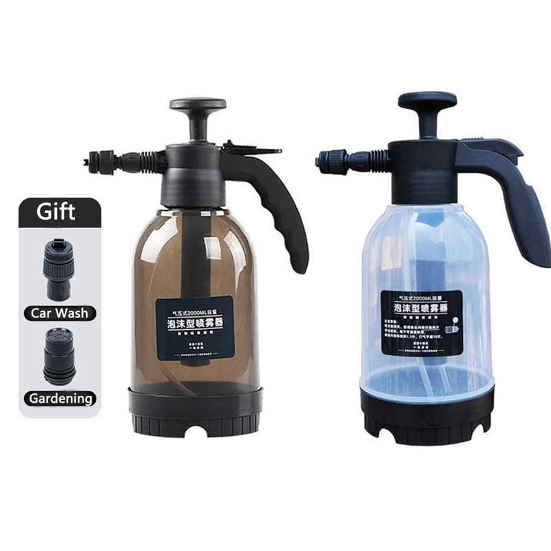 New 2L Hand-held Wash Foam Watering Can Air Pressure Sprayer Plastic Disinfection Water Bottle Car Cleaning Tools