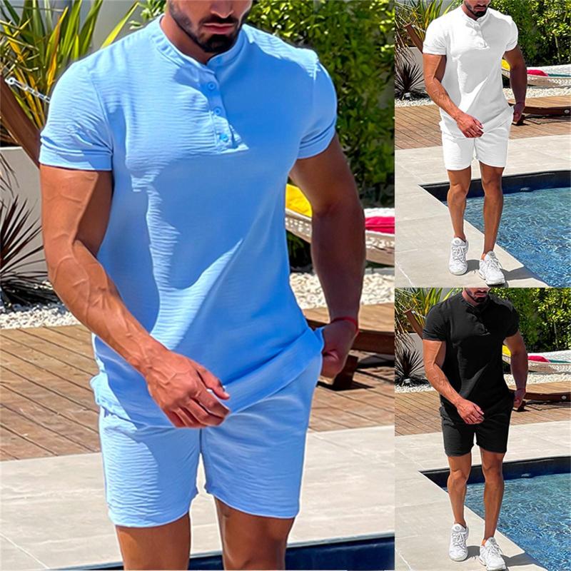 Men' Tracksuits Short Sleeved Shorts Two Piece Sports Casual Solid Color Cotton Linen Set, Black
Men' Tracksuits Short Sleeved Shorts Two Piece Sports Casual Solid Color Cotton Linen Set, Black