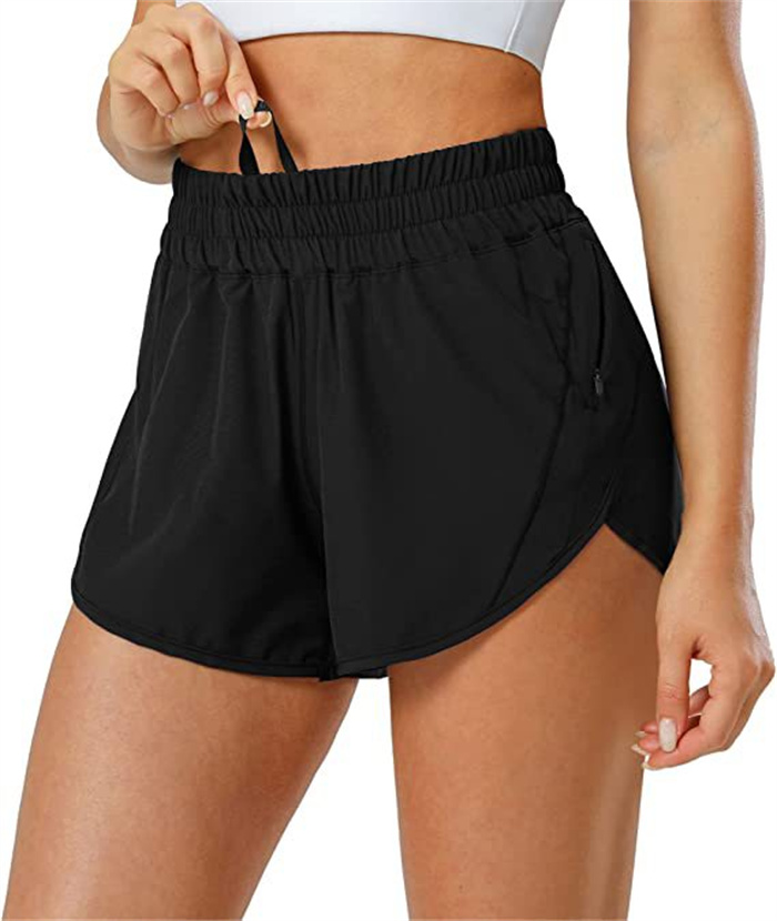 L1467 Women Sports Yoga Shorts Outfits High Waist Sportswear Breathable With Pocket Fitness Wear Short Pants Girls Running Elastic With Inner Lining 6