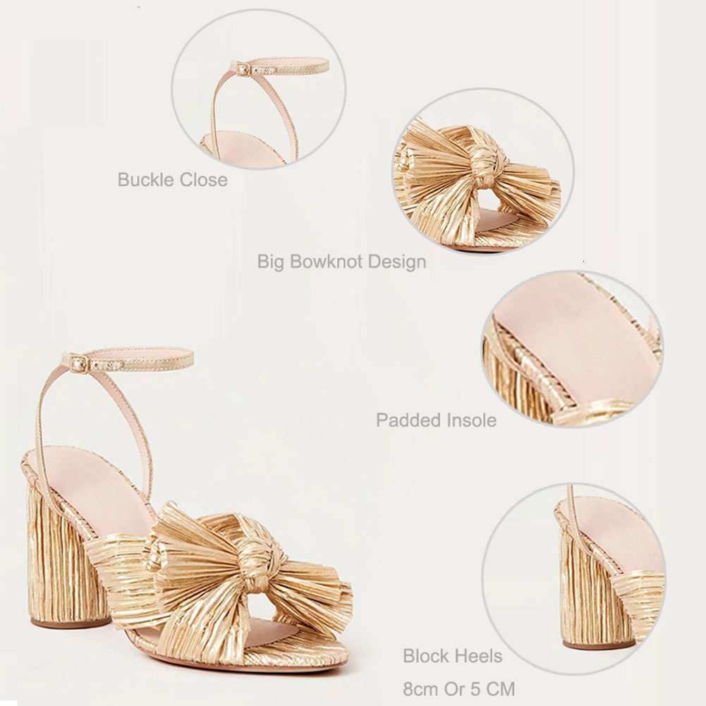 Sandals Fashion Summer Solid High Chunky Heels Open Toe Big Size 43 Butterfly Knot Elegant Weeding Party Women Shoes 230711