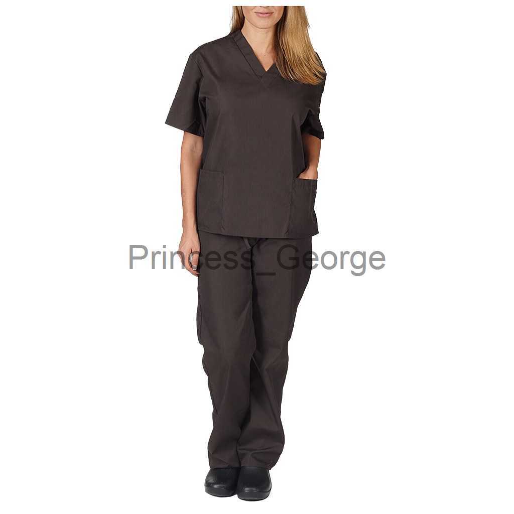 Others Apparel Pet Grooming Institution Scrubs Set High Quality Spa Uniforms Unisex Vneck Work Clothes Medical Suits Clothes Scrubs Tops Pants x0711