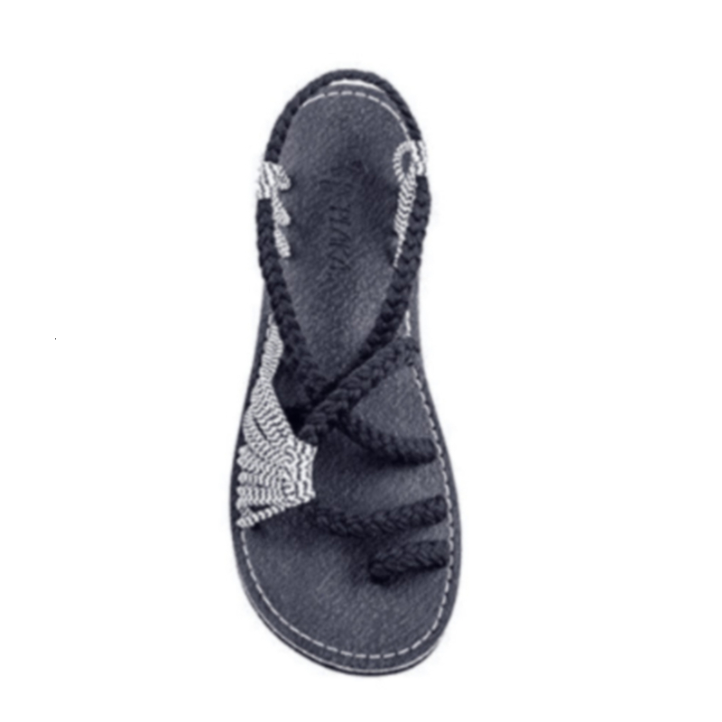 Sandals Roman Summer Sandals Explosion Color Matching Rope Knot Beach Toe Sandals Women Plus Size 35-43 230710