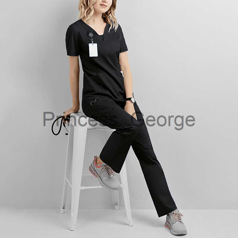 Others Apparel women Surgical Suit Doctor Nurses' Uniform Beauty Salon Stomatological Hospital Overalls Hand Washing Suit x0711