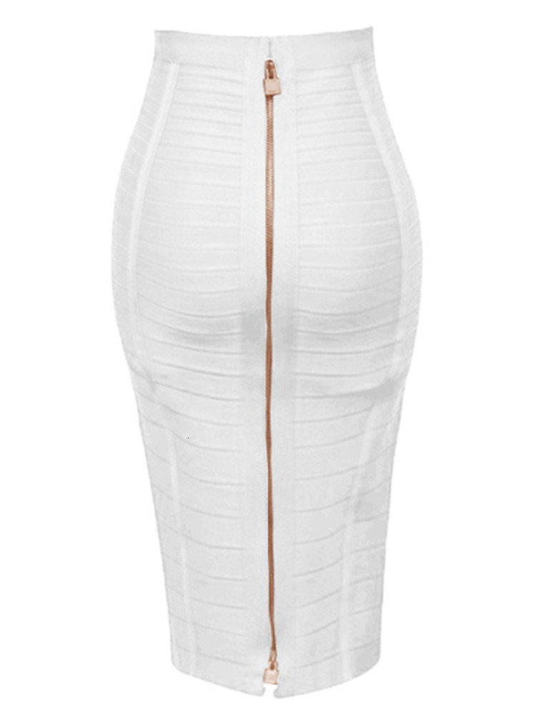 Skirts 16 color XL XXL sexy solid zipper orange blue black white pink bandage tight women's elastomer summer pencil Skin-tight garment 58cm 23071