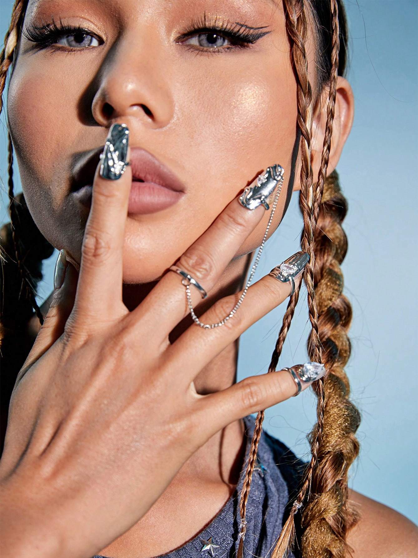Wedding Rings Fashion s Irregular Fingertip Nail Armor Ring Punk Y2k Gothic Adjustable Accessories Jewelry Set 230710