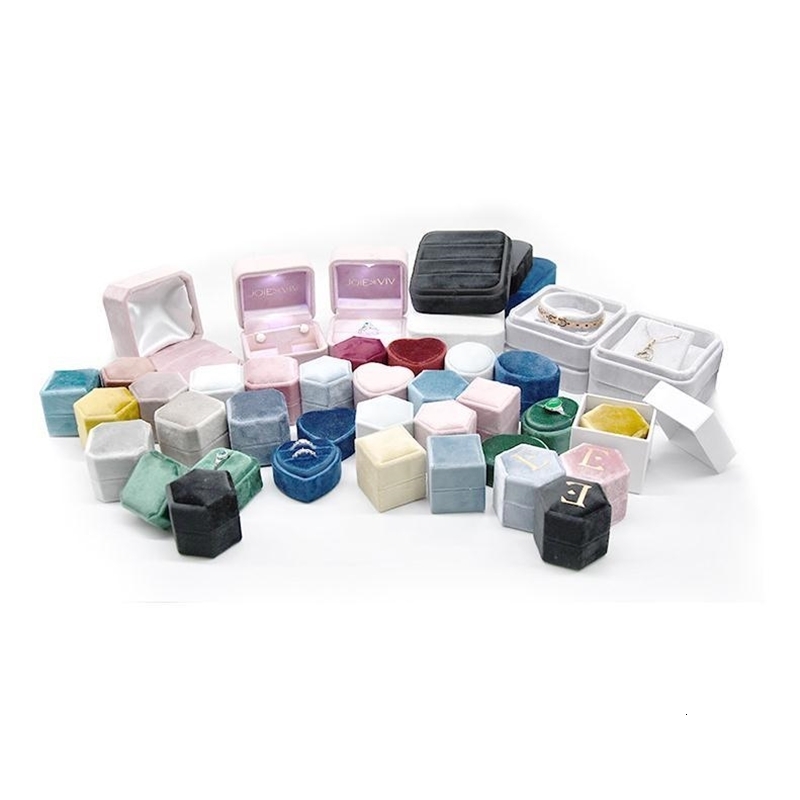 Jewelry Boxes Wholesale High Quality Package Box in Velvet Quadrilateral 10PCS for Ring accessories 230710