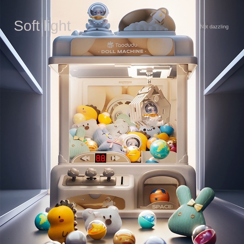 Tools Workshop Big Size DIY Doll Machine Kids Coin Operated Play Game Mini Claw Catch Toy Crane Machines Music Children Xmas Gifts Toys 230710