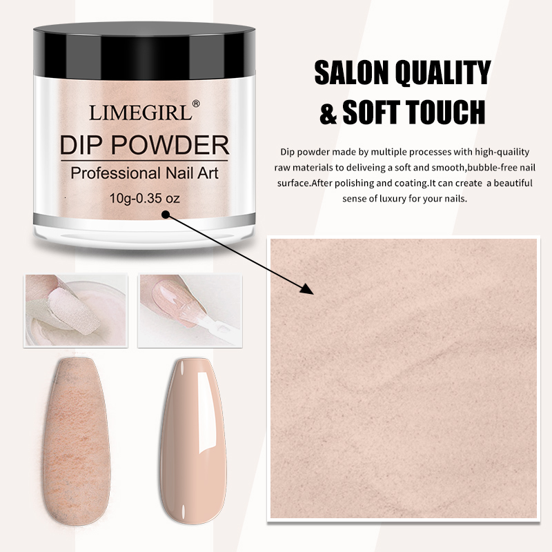 Acrylic Powders Liquids Limegirl Dipping Nail Powder Set No Need Lamp Cure Nail Color iridescent Glitter Natural Dry Dip Nail Decoration Kit French Na