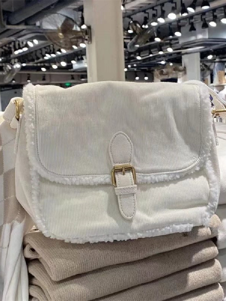 Waist Bags PUWD Sweet Corduroy Bag Girls Spring Fashion Women Inclined Shoulder 230711