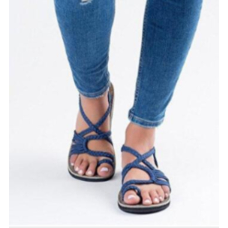 Sandals Roman Summer Sandals Explosion Color Matching Rope Knot Beach Toe Sandals Women Plus Size 35-43 230710