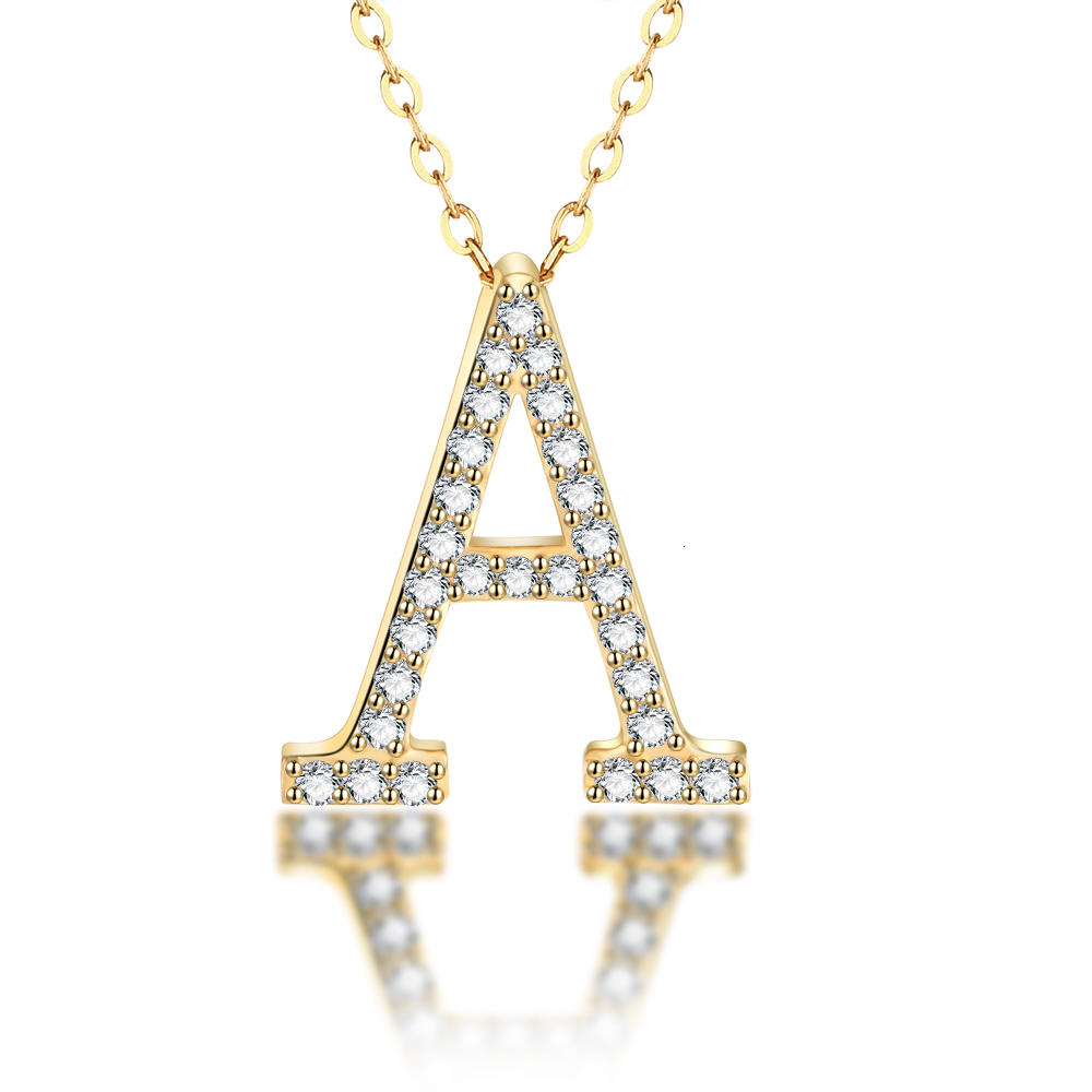 Pendant Necklaces Fashion Solid 925 Sterling Silver Initial 26 Letter Charms Pendant For Women Necklace Jewelry Accessories With Chains 230710