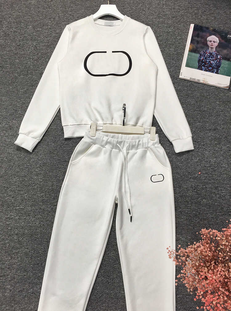Women's Tracksuits Autumn casual pure cotton sportswear suit women's new fashion sweater long sleeve two-piece loose size fashion