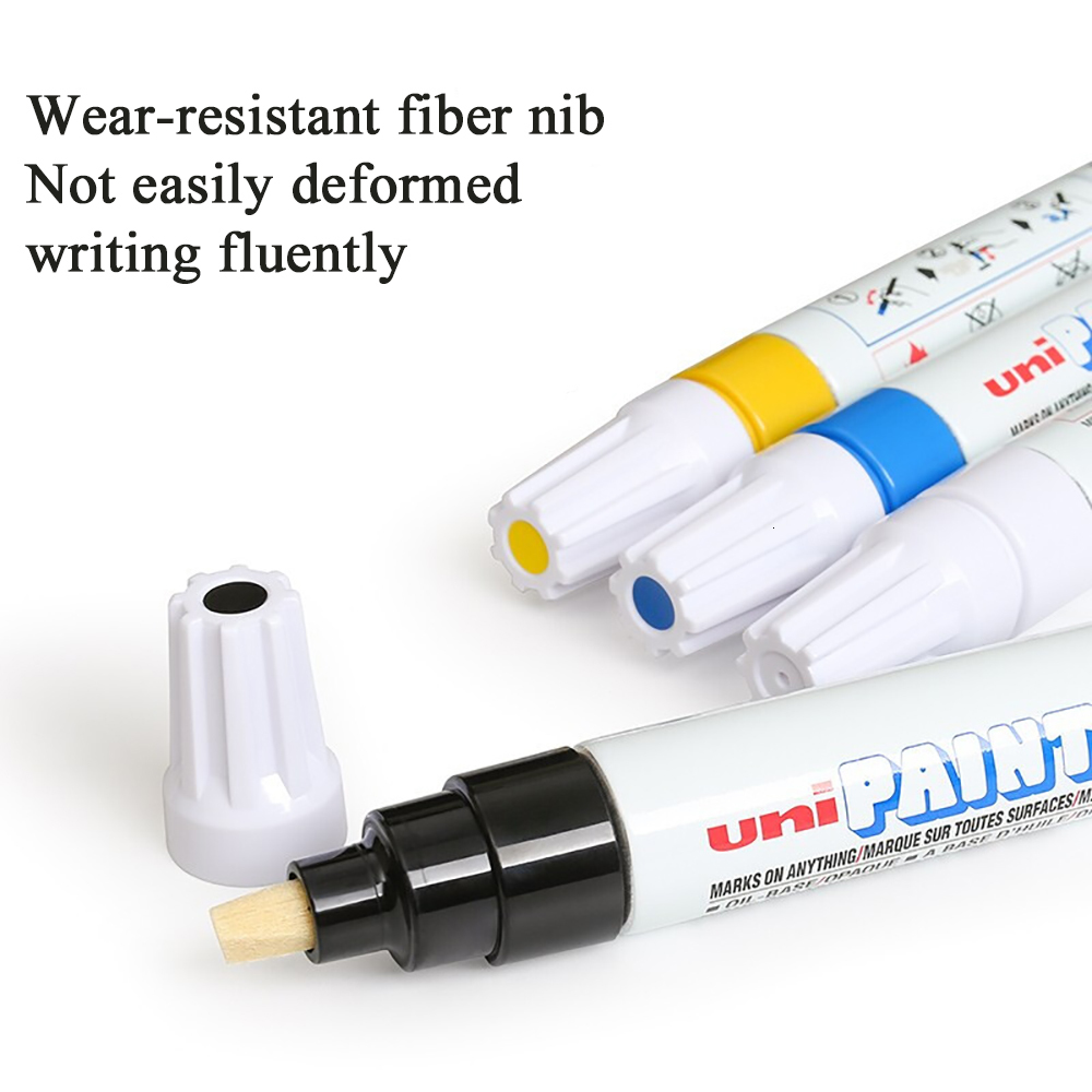 Markers 7 Pcs UNI Paint Pen PX-30 Touch-up Pen Industrial Pen Oblique Head Thick Oily Graffiti Pen Permanent Marker Painting Supplies 230710