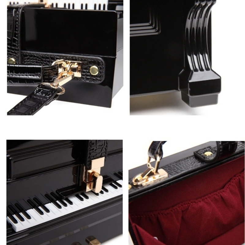 Evening Bags Women Vintage Acrylic Piano Shaped Clutch Box Shoulder Bag Elegant Evening Crossbody Handbag Top Handle Purse 230710